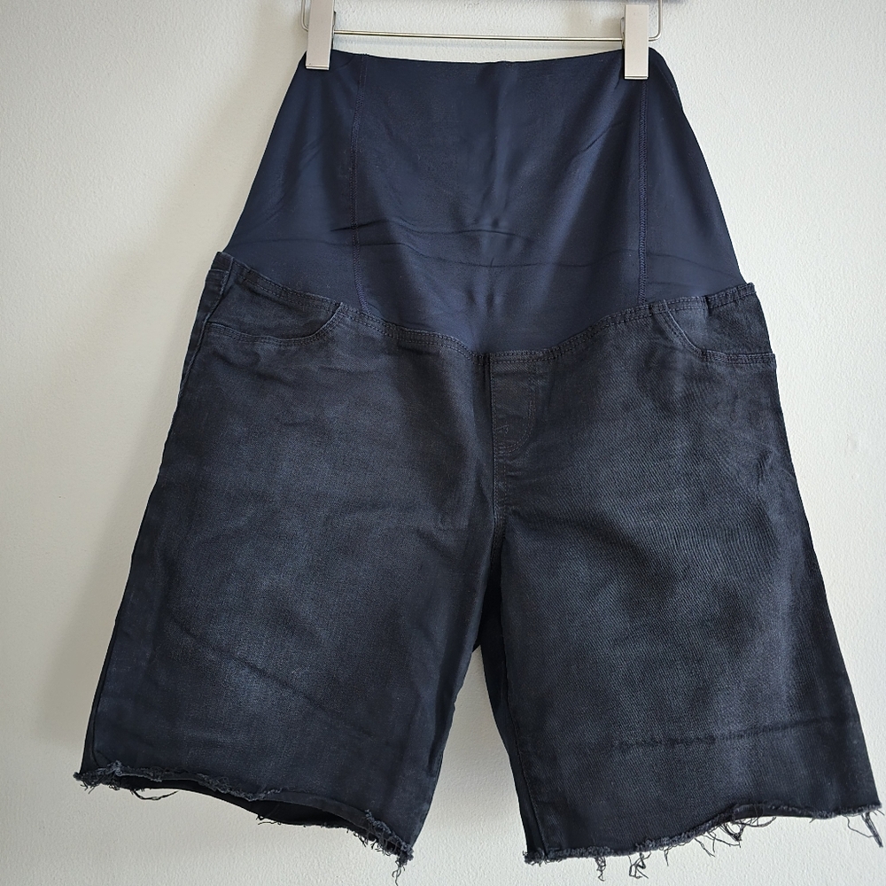 Isabel Maternity by Ingrid & Isabel Bermuda Shorts, Black Denim, 16
